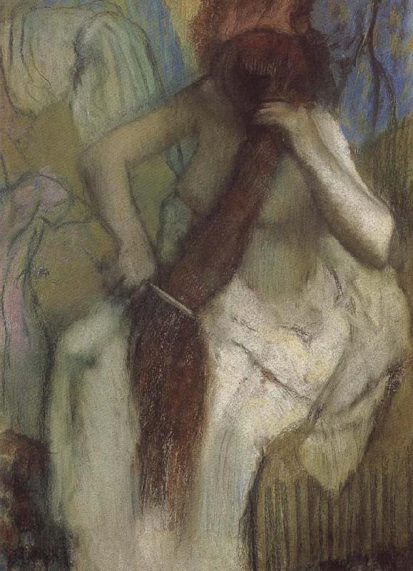 Edgar Degas The woman doing up her hair France oil painting art
